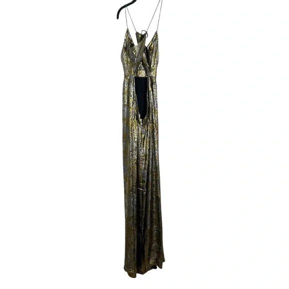 BA&SH Franckie Mixed Metallic Open Back Maxi Dress - Picture 4 of 11
